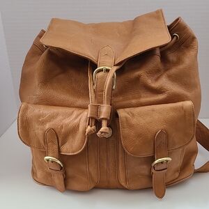 Tan Leather Backpack by Boulder Ridge